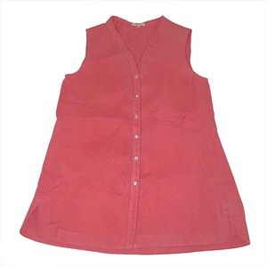 TYLER BOE | Coral Linen Sleeveless Blouse Size 2